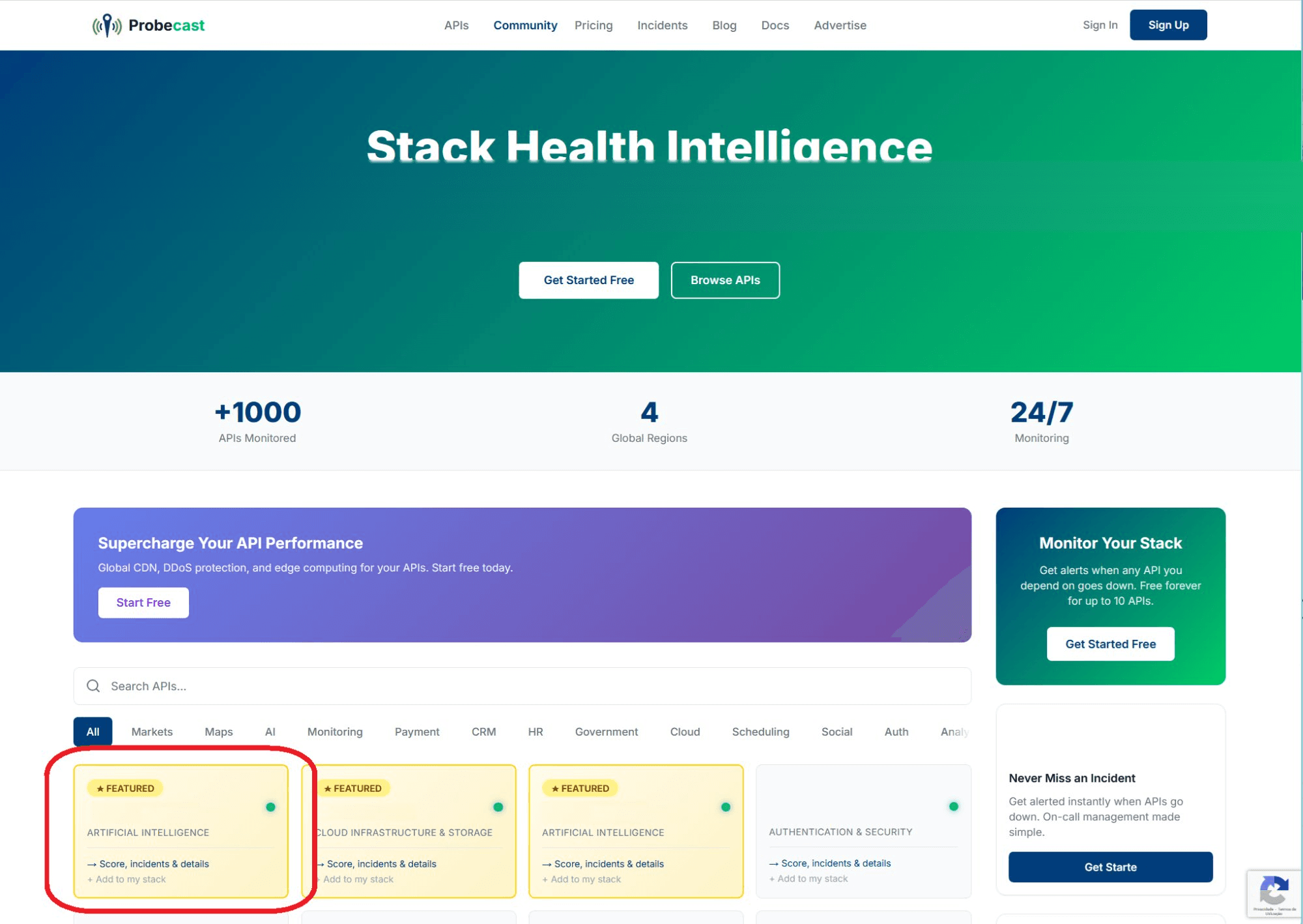 Featured API (Grid) placement preview